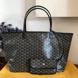 Goyard Black and Gray Tote with Pouch